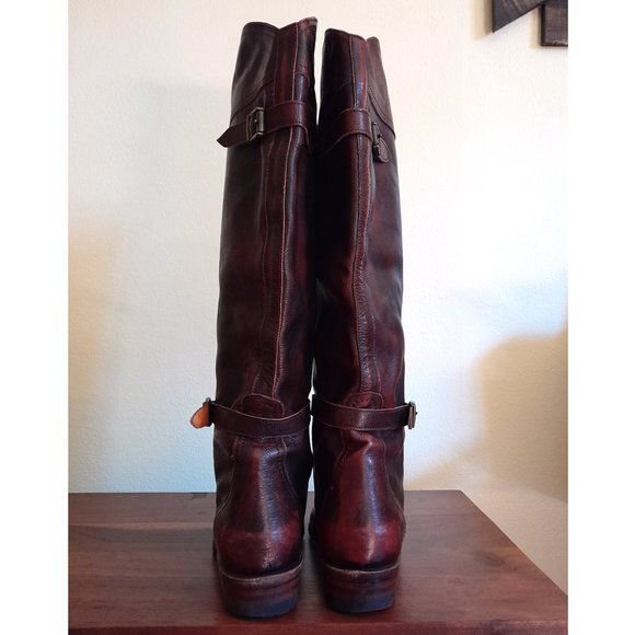 women's Frye dark brown leather knee high boots sz 7 made in Spain - Picture 7 of 13